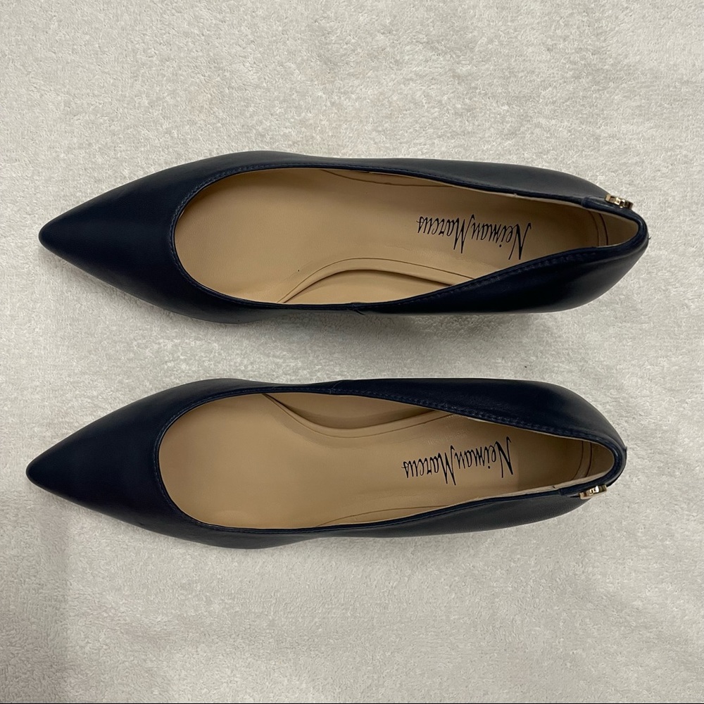 Neiman Marcus Navy kitten heel pump